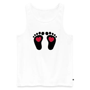 ❤ټCute Baby Footprints-Vector Footprintsټ❤ - Men's Premium Organic Tank Top - white - Front - AI Model Male 178 light (178cm)