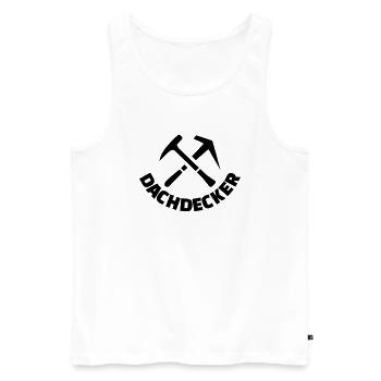 Dachdecker - Männer Premium Bio Tank Top - Weiß - Vorne - Michal (187cm)