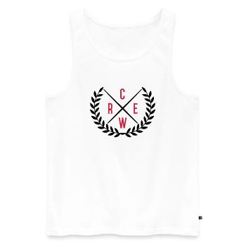 crew kranz - Männer Premium Bio Tank Top - Weiß - Vorne - Michal (187cm)