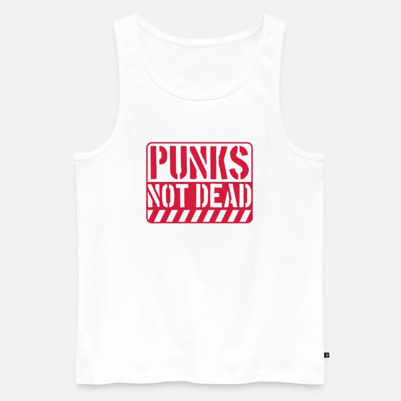punks not dead Zitat - Männer Premium Bio Tank Top - Weiß