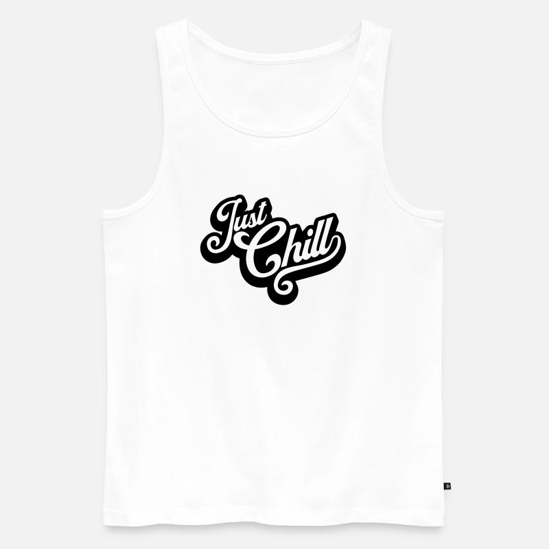 Just Chill Text Logo - Männer Premium Bio Tank Top - Weiß
