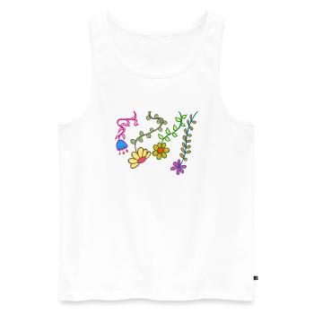 Overhanging Doodle Flowers - Men's Premium Organic Tank Top - white - Front - Michal (187cm)