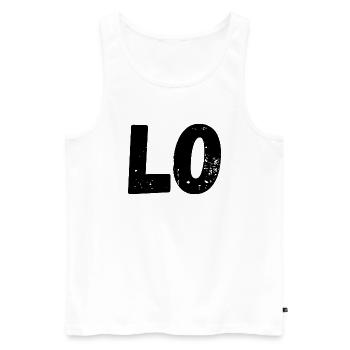Liebe passendes T-Shirt Paar - Männer Premium Bio Tank Top - Weiß - Vorne - Michal (187cm)