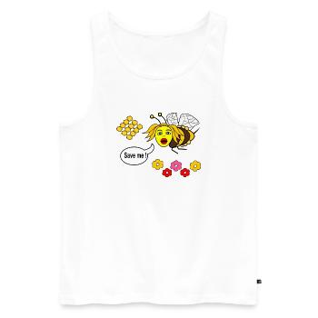 Save me - Men's Premium Organic Tank Top - white - Front - Michal (187cm)