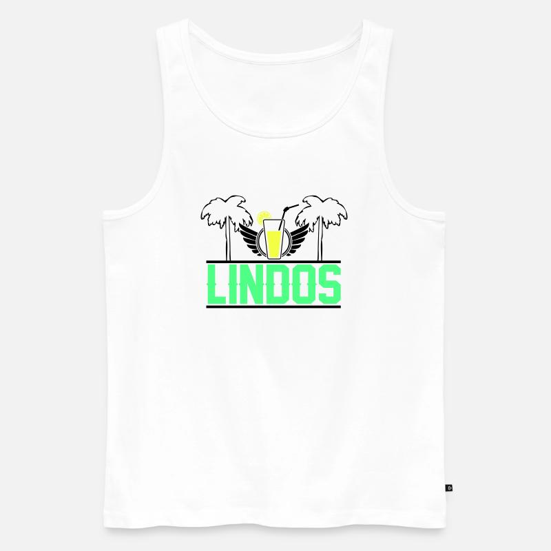 Lindos - Men's Premium Organic Tank Top - white