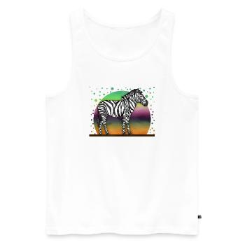 Zebra - Männer Premium Bio Tank Top - Weiß - Vorne - AI Model Male 178 light (178cm)
