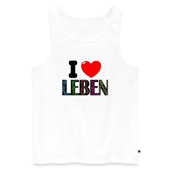 I ❤ Leben - Männer Premium Bio Tank Top - Weiß - Vorne - Michal (187cm)