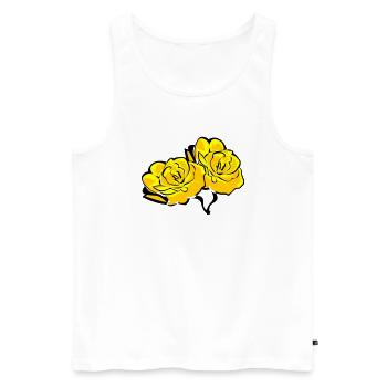 roses - Männer Premium Bio Tank Top - Weiß - Vorne - Michal (187cm)