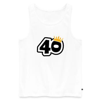 40 mit Krone - Männer Premium Bio Tank Top - Weiß - Vorne - Michal (187cm)