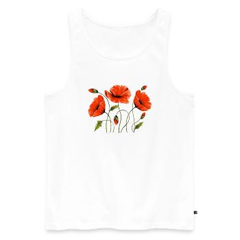 Flowers - Men's Premium Organic Tank Top - white - Front - Michal (187cm)