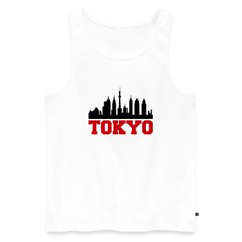 tokyo skyline - Männer Premium Bio Tank Top - Weiß - Vorne - Michal (187cm)