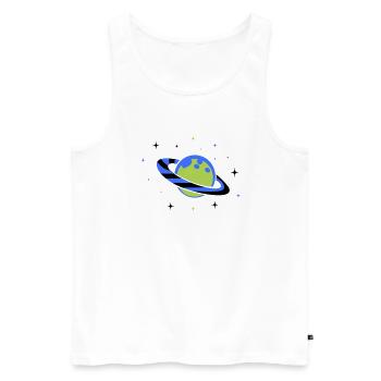 planet 02 - Männer Premium Bio Tank Top - Weiß - Vorne - AI Model Male 178 light (178cm)
