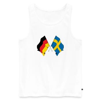Drapeau de l’Allemagne et drapeau de la Suède - Débardeur bio Premium Homme - blanc - Devant - AI Model Male 178 light (178cm)