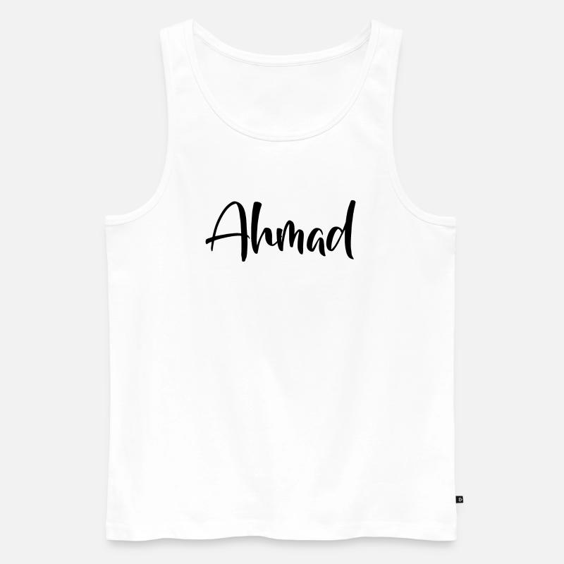 Name - Ahmad - Männer Premium Bio Tank Top - Weiß