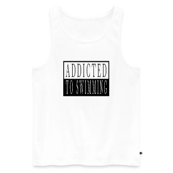 love humor swimming pool tshirts swimmer geek - Männer Premium Bio Tank Top - Weiß - Vorne - Michal (187cm)