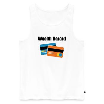 Wealth - Men's Premium Organic Tank Top - white - Front - AI Model Male 178 light (178cm)