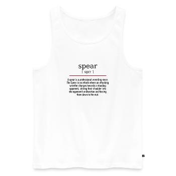 spear - spelling and description - Männer Premium Bio Tank Top - Weiß - Vorne - Michal (187cm)