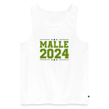 Malle 2024 Étoile - Débardeur bio Premium Homme - blanc - Devant - Michal (187cm)