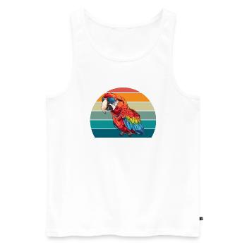 Papagei Retro Vogel Sommer - Männer Premium Bio Tank Top - Weiß - Vorne - Michal (187cm)