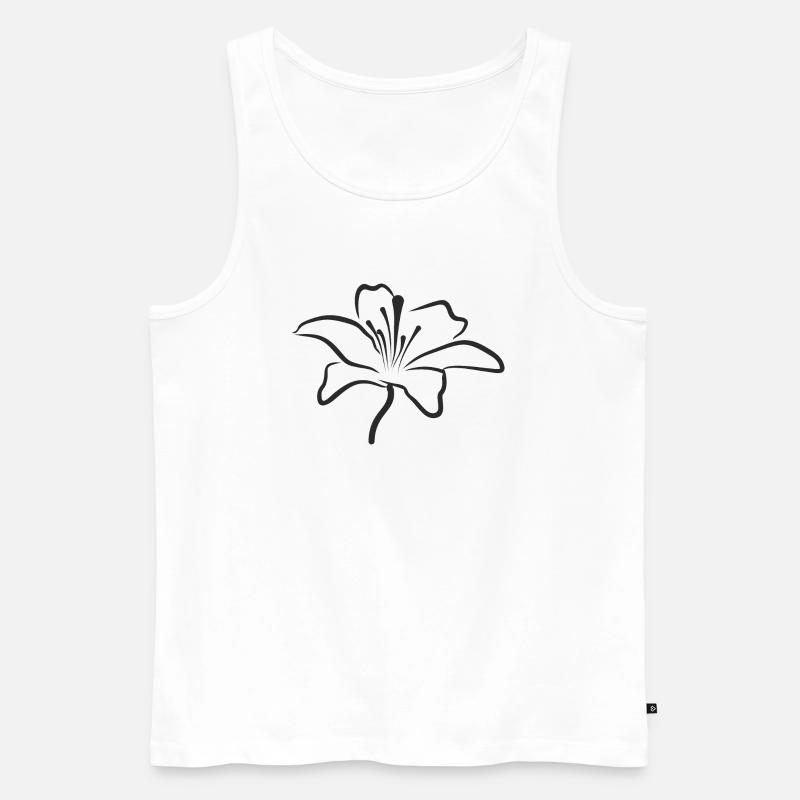 Bloomyvitae - Blüte - schwarz - Männer Premium Bio Tank Top - Weiß
