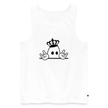Cute Metal Halloween Ghost King Crown Ghost - Men's Premium Organic Tank Top - white - Front - Michal (187cm)