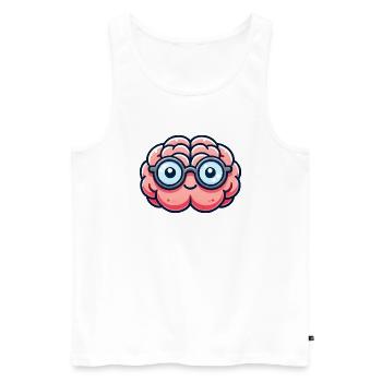 brain comic nerd - Men's Premium Organic Tank Top - white - Front - AI Model Male 178 light (178cm)