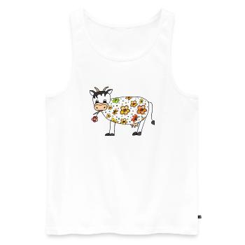 Cow - Men's Premium Organic Tank Top - white - Front - AI Model Male 178 light (178cm)