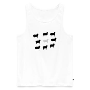sheep, lamb, lambs, wool, black, goat, stupid - Men's Premium Organic Tank Top - white - Front - AI Model Male 178 light (178cm)
