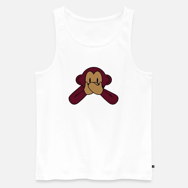 monkey_speak_2 - Männer Premium Bio Tank Top - Weiß