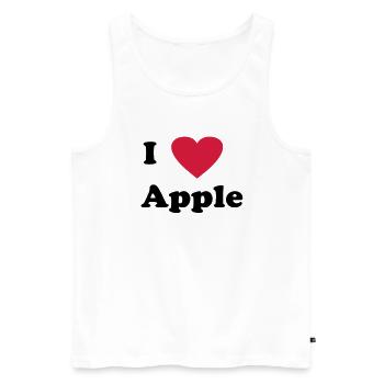 J’adore Apple - Débardeur bio Premium Homme - blanc - Devant - AI Model Male 178 light (178cm)