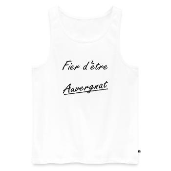 Fier d'être auvergnat - Men's Premium Organic Tank Top - white - Front - Michal (187cm)