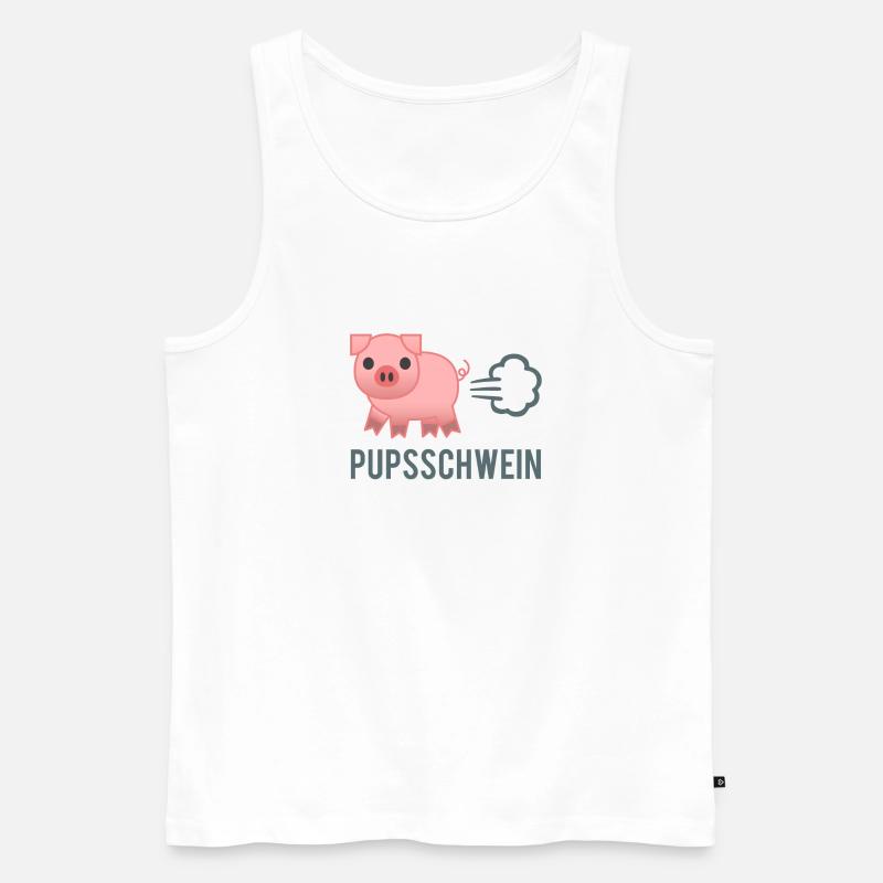 Pups Schwein - Männer Premium Bio Tank Top - Weiß