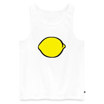 Zitrone - Männer Premium Bio Tank Top - Weiß - Vorne - AI Model Male 178 light (178cm)