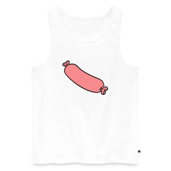 hotdog wiener wurst bratwurst long - Men's Premium Organic Tank Top - white - Front - Michal (187cm)