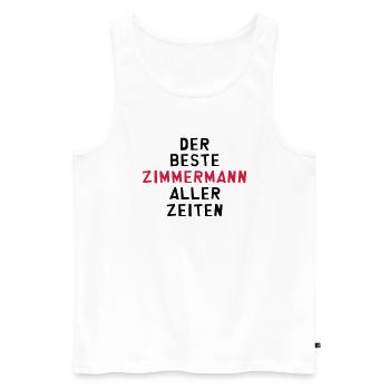 Zimmermann Zimmerin Dachdecker Tischler Holz - Männer Premium Bio Tank Top - Weiß - Vorne - Michal (187cm)