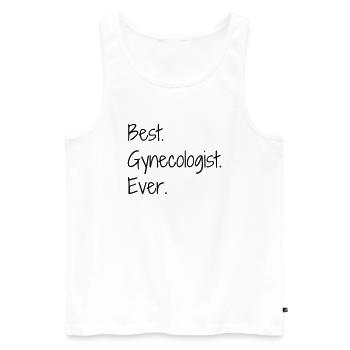 docteur / médecin / gynécologue / gynécologie - Débardeur bio Premium Homme - blanc - Devant - AI Model Male 178 light (178cm)