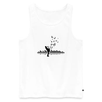 Musik - Musiker Jazz - Männer Premium Bio Tank Top - Weiß - Vorne - Michal (187cm)