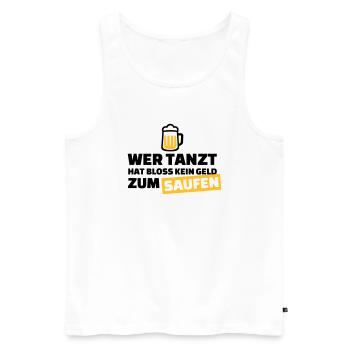 Saufen - Männer Premium Bio Tank Top - Weiß - Vorne - Michal (187cm)