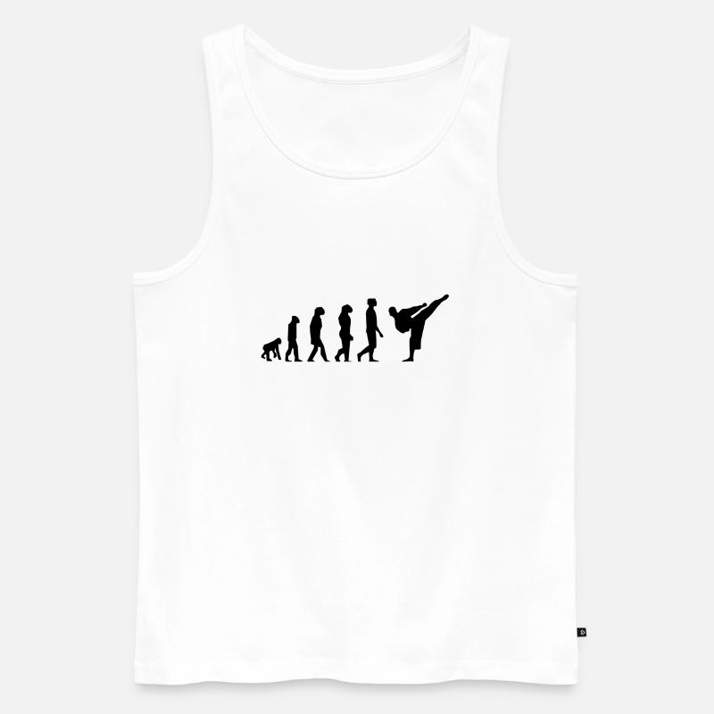Karate-Evolution - Männer Premium Bio Tank Top - Weiß