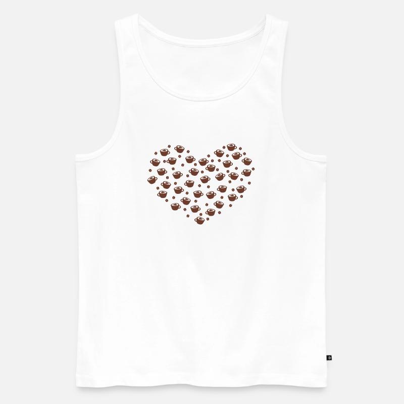 Kaffee Herz - Männer Premium Bio Tank Top - Weiß