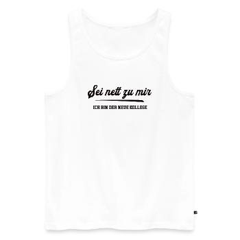 Ich bin der neue Kollege Mann Team Arbeitskollege - Männer Premium Bio Tank Top - Weiß - Vorne - Michal (187cm)