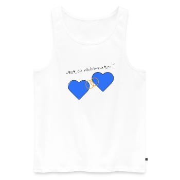 Heiratsantrag blau blau - Männer Premium Bio Tank Top - Weiß - Vorne - Michal (187cm)