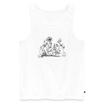 Flowers - Men's Premium Organic Tank Top - white - Front - Michal (187cm)