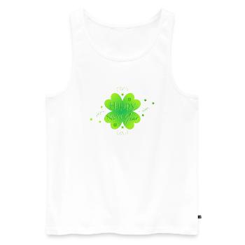 Happy New Year - Men's Premium Organic Tank Top - white - Front - Michal (187cm)