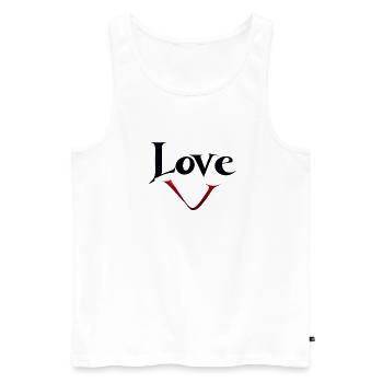 Love 05 - Débardeur bio Premium Homme - blanc - Devant - Michal (187cm)