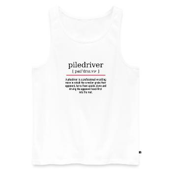 piledriver - spelling and description - Männer Premium Bio Tank Top - Weiß - Vorne - Michal (187cm)