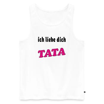 ich liebe dich TATA - Débardeur bio Premium Homme - blanc - Devant - Michal (187cm)