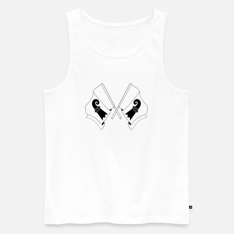 Two flags Basel Stadt Switzerland - Men's Premium Organic Tank Top - white