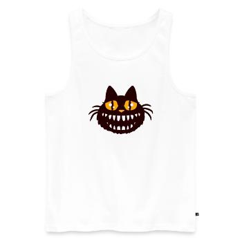 Crazy Monster Cat Halloween Horreur Dents Fun - Débardeur bio Premium Homme - blanc - Devant - Michal (187cm)