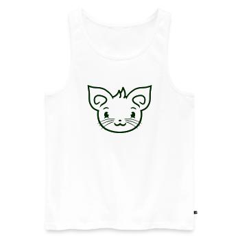 chat mignon a l’air heureux souriant chaton amusant - Débardeur bio Premium Homme - blanc - Devant - Michal (187cm)